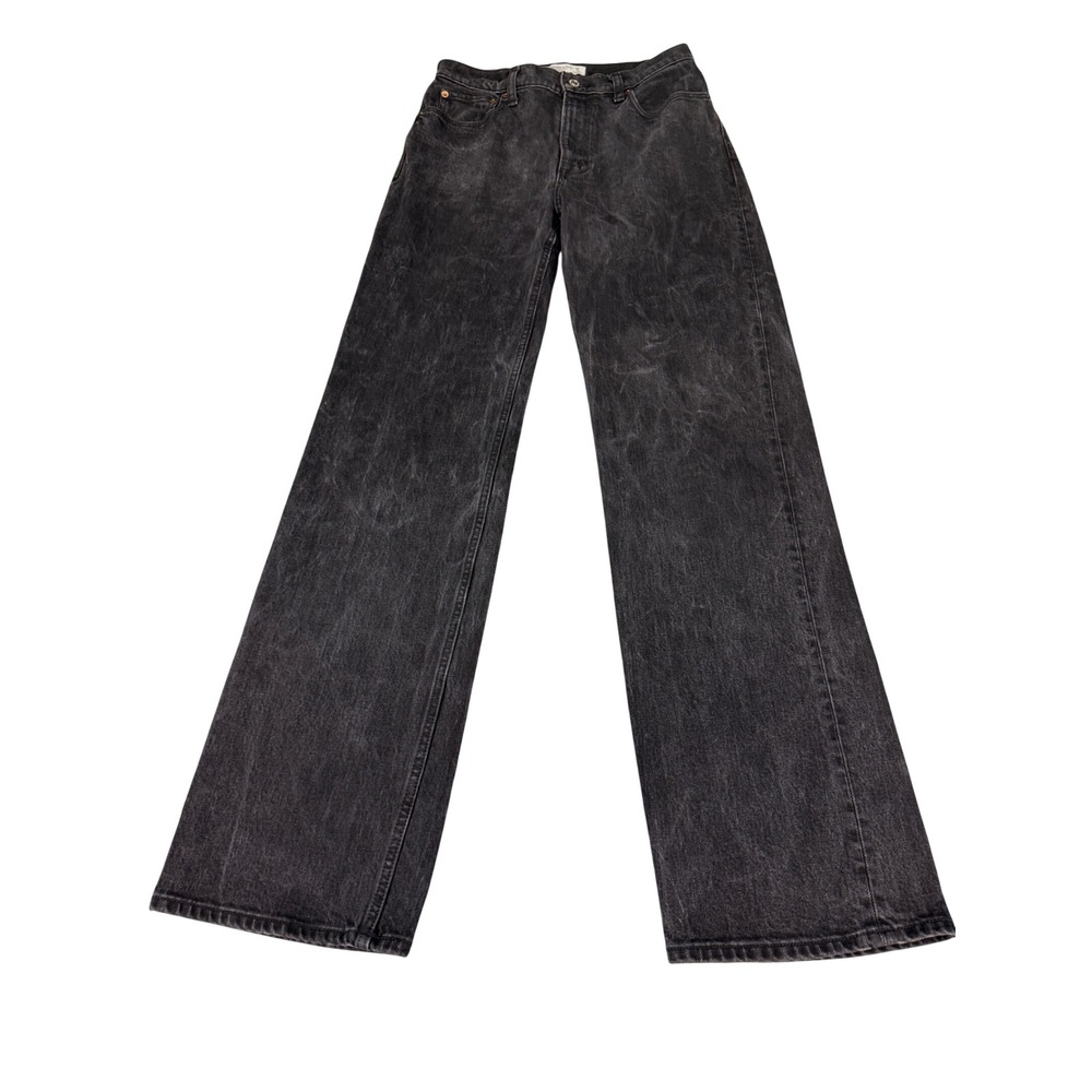 Abercrombie & Fitch The 90s Relaxed Jean High Rise Washed Black 27 4L